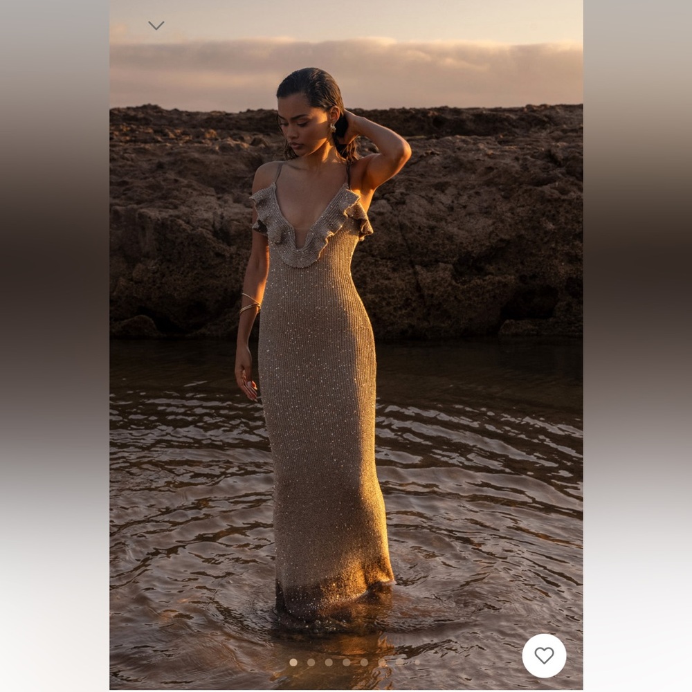 JLUXLABEL Gold Midnight Sparkle Maxi Dress